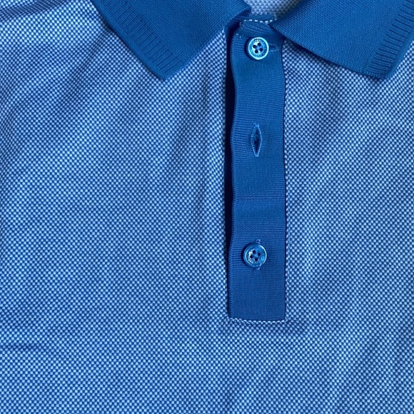 Bugatchi Sky Blue Polo with Royal Blue Details - Picture 5 of 10